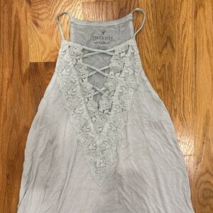 NWOT Light blue lace tank top